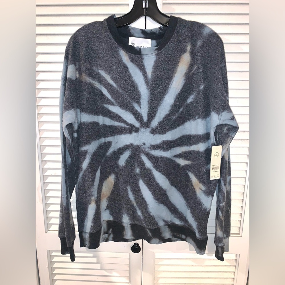 NOBO Oversized pull over Crewneck Tie Dye Sweatshirt Women’s Medium Blue NWT - Picture 2 of 8